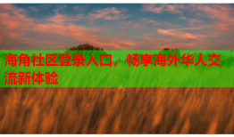 海角社区登录入口，畅享海外华人交流新体验